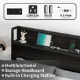 thumbnail image 3 of Merluxy King Size Lift Up Storage Bed, Storage Headboard & Charging Station, Black, 3 of 8