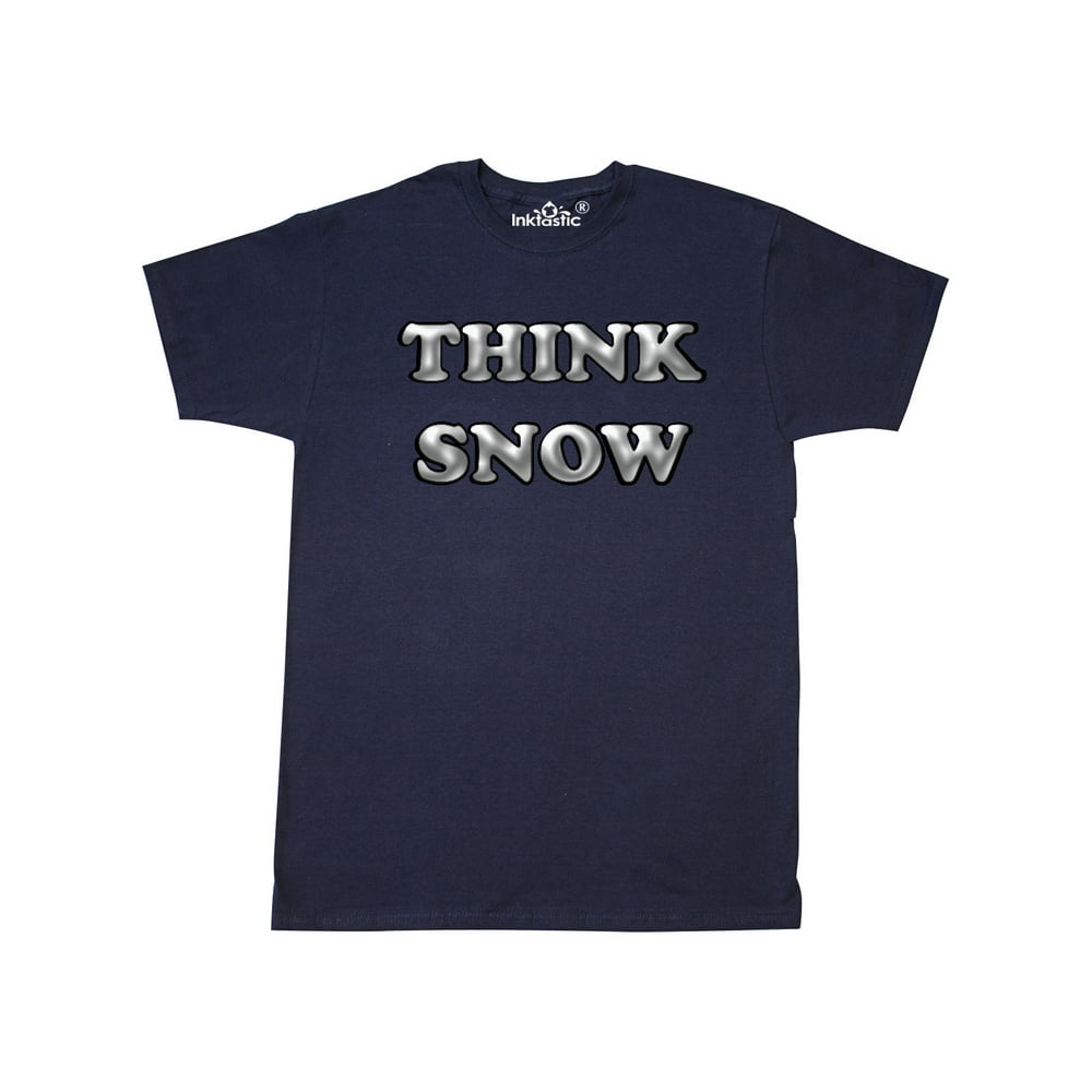 INKtastic - Inktastic Gray Think Snow Adult T-Shirt Male Navy Blue ...