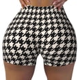 thumbnail image 2 of Fotbe Black and white houndstooth Shorts Sin Costuras – Shorts Deportivos de Cintura Alta para Mujer, Elásticos para Gimnasio, Yoga, Running o Ciclismo-X-Large, 2 of 8