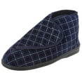 thumbnail image 3 of Zedzzz Mens Bertie Check Velour Touch Fastening Bootee Slippers, 3 of 4
