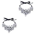 thumbnail image 3 of Collar de mujer Minnieouse gargantillas con estilo colgantes adorno para El cuello fiesta banquete vestido accesorios babero brillante Blanco 2piezas, 3 of 6