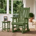 thumbnail image 2 of Ktaxon Outdoor Glider Chair Wood Patio Glider with Cup Holder, Smooth Rocking Porch Glider for Garden Yard, Dark Green, 2 of 9