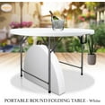 AJP Distributors 4 Foot Portable Round Folding Card Table 4FT 48" Half
