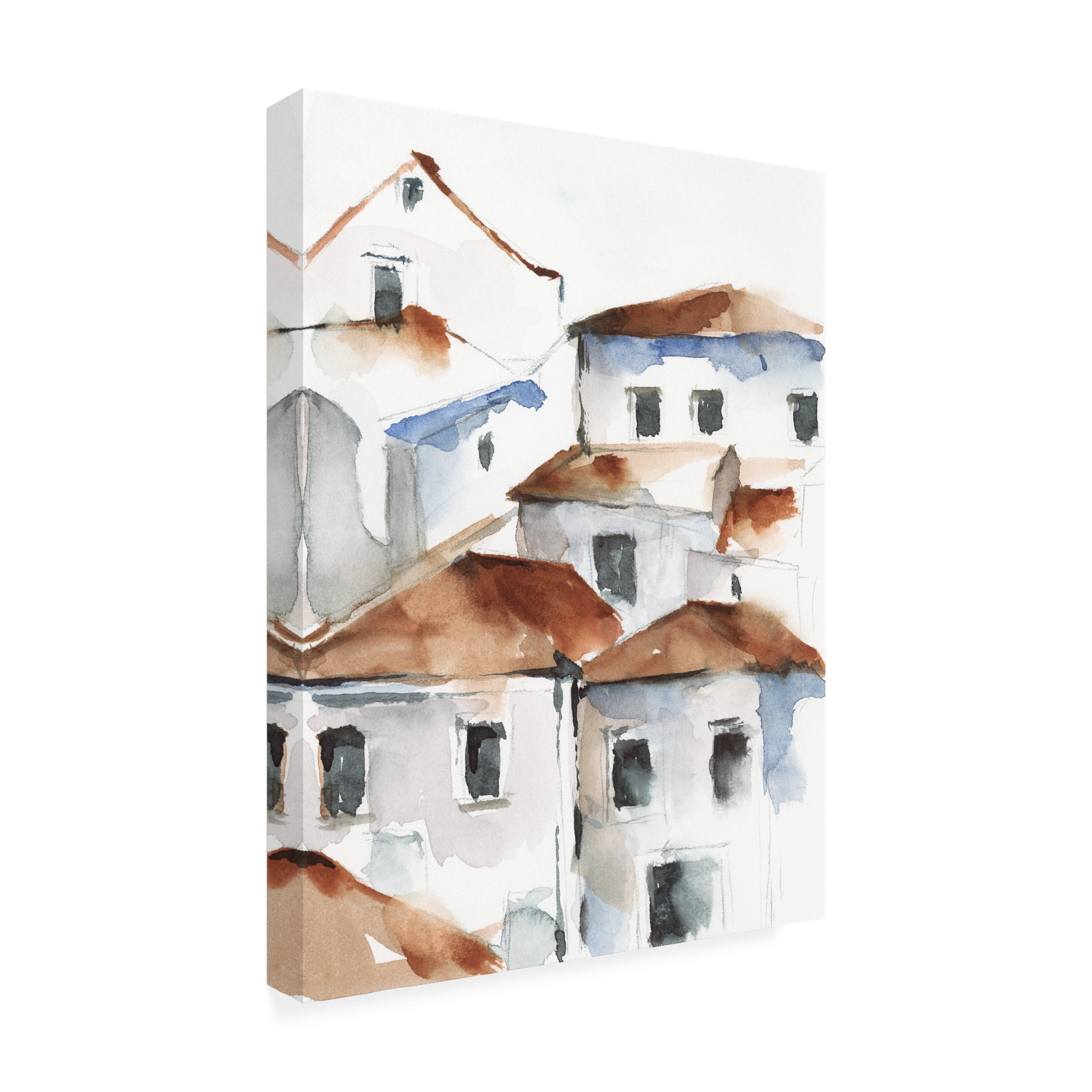 Ethan Harper 'White Cottages IV' Canvas Art