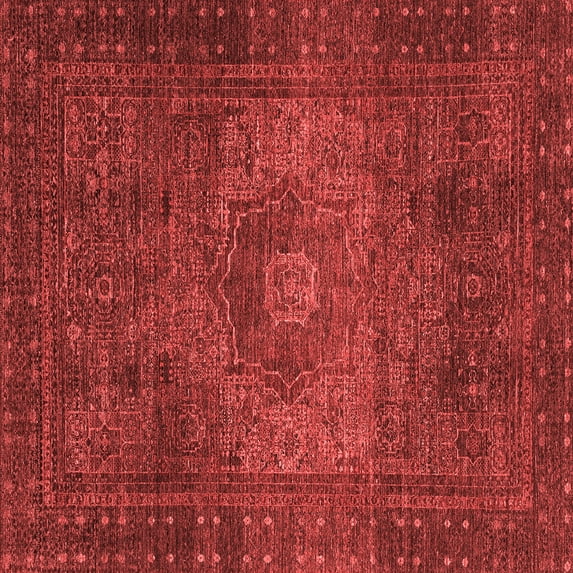 Ahgly Company Indoor Square Abstract Red Modern Area Rugs, 3' Square