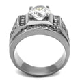 thumbnail image 3 of Luxe Jewelry Designs Men's High Polished Stainless Steel Ring with Cubic Zirconia - Size 8, 3 of 4