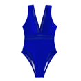 thumbnail image 4 of Fvwitlyh Tankini Swimsuits For Women Tummy Control Women'S Fashion Solid Color Yarn Deep V Bathing Suit, 4 of 5