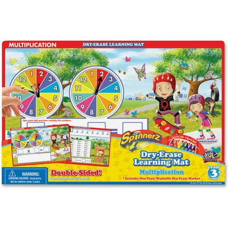 Board Dudes 99103UA12 Spinner Z Dry-Erase Mat Multiplication Assorted