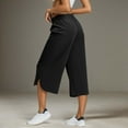 thumbnail image 4 of Women's Casual Solid Color Drawstring Sports Capri Pants Drawstring Casual Pants Women Tan Dress Pants for Women Business Casual Women Plaid Pants Casual plus Size Business Casual Pants for Women, 4 of 6