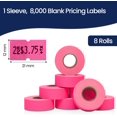 thumbnail image 2 of Perco 1 Line Fluorescent Pink Labels - 8,000 Blank Price and Date Gun Labels for Perco Lite, X, Plus and Pro 1 Line Price and Date Guns - 8 Rolls, 1 Sleeve - Made in USA, 2 of 7