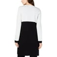 thumbnail image 2 of Alfani Womens Colorblocked Open-Front Cardigan Sweater, Black, X-Large, 2 of 2