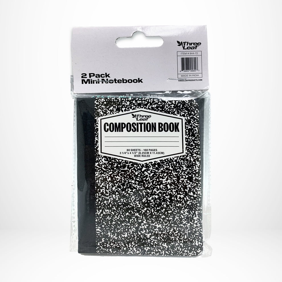 Three Leaf 80 Ct. 4 1/2 X 3 1/4, Mini Marble Composition Notebook 2Pk (Pack of 72)