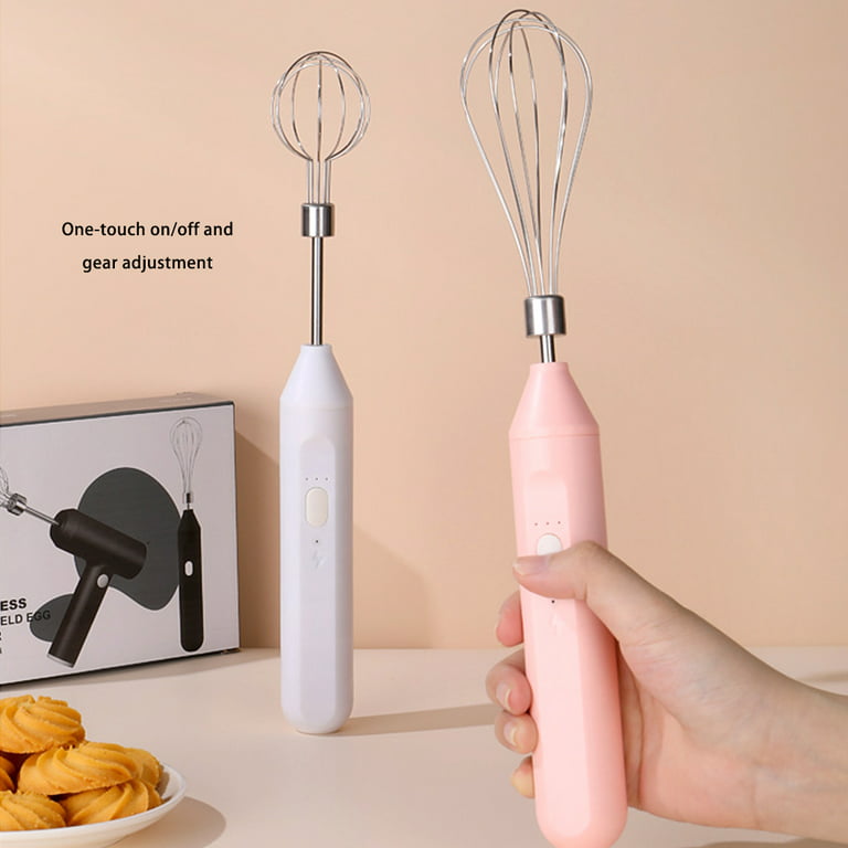 DIYOO Mini Hand Mixer Electric Handheld Kitchen Mixer Egg Beater USB  Rechargeable Hand Mixer for Baking Cake, Egg White, Yeast Dough, Include 3  Stainless Steel Whisk 