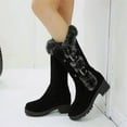 thumbnail image 2 of Women's Mid-Calf Boots Autumn and Winter Fashion Suede Warm Furry Boots with Belt Buckle and Thick Soles, 2 of 8