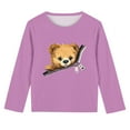 thumbnail image 5 of Piuwrlz Long Sleeve T-Shirt for Kids Girls Boys Cotton Shirts Printed T Shirt Tops Purple Size 3 Years, 5 of 5