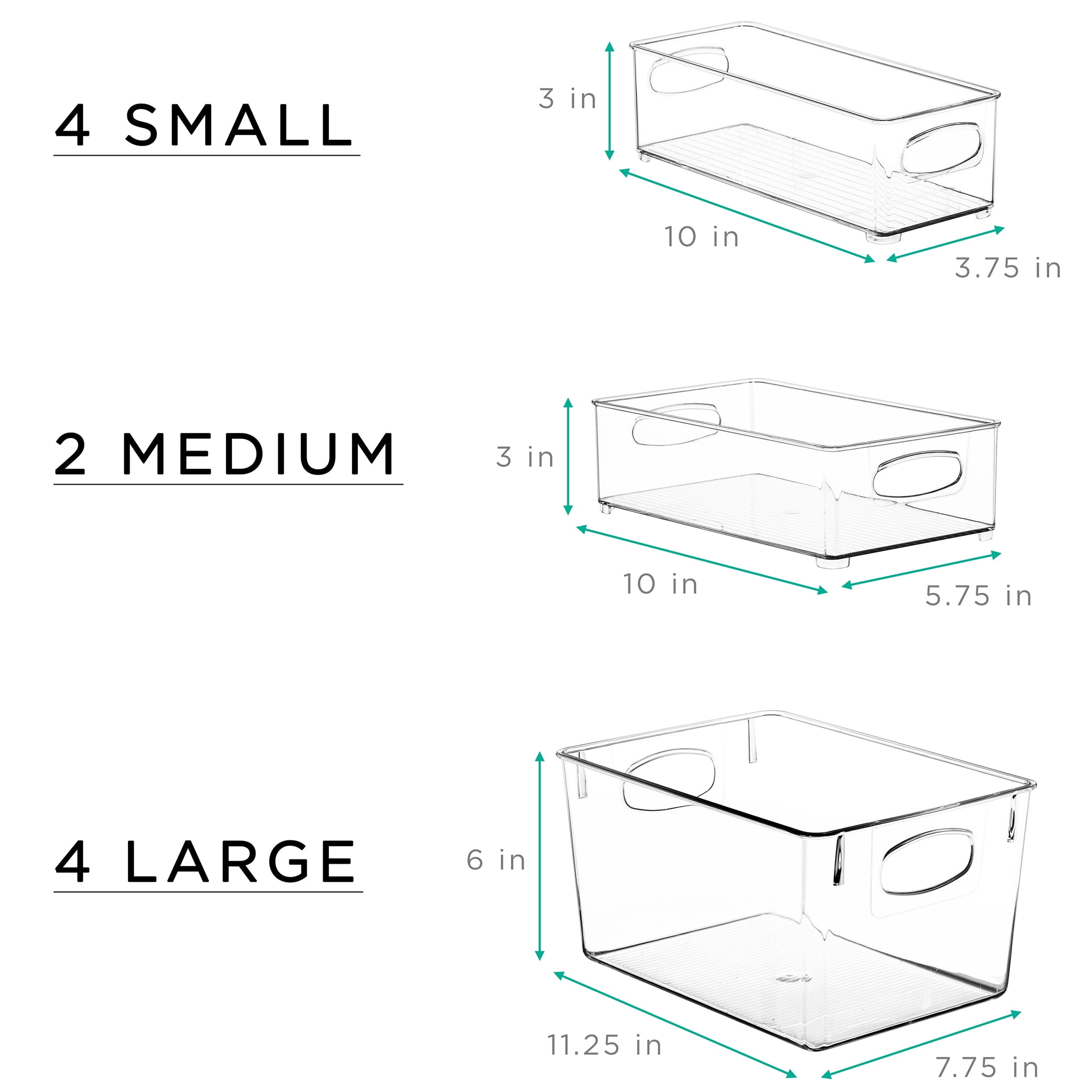 Sorbus Kitchen Pantry Organization Storage Bins for Fridge, Freezer, Food Storage, Containers for Organizing, Cabinet Organizers (Set of 10)