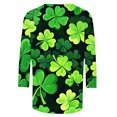 thumbnail image 4 of Ltctricy Women's Plus Size St. Patrick's Day Tops Fashion 3/4 Sleeve Crewneck Casual Shirts Lounge Spring Comfy Loose Blouse, 4 of 5