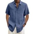 thumbnail image 4 of QUTETN Men's Slim Fit Short Sleeve Button-Up Shirt - Casual Solid Color, Lightweight Polyester Blend, Summer Beach Style, Machine Washable, Summer Casual Wear | Modern Casual Shirt | Quality Tailoring, 4 of 4