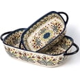 thumbnail image 1 of ONECCI Ceramic Rectangular Baking Dishes - 2pc Blue Casserole Set for Oven, Lasagna Pans, 1 of 7