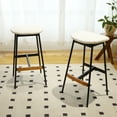 thumbnail image 2 of Modern Set of 2 Bar Stools Comfortable & Stylish Counter Height and Bar Height Bar Stools,Soft Fabric Upholstered, Backless for Kitchen, Dining Room Bar Chairs, 2 of 9