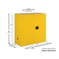 thumbnail image 3 of Justrite Self-Closing 1 Door Safety Cabinet Yellow, 3 of 3