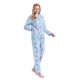thumbnail image 4 of Conjunto de Pijama y Ropa de Descanso de Algodón para Mujer, Top de Manga Larga con Botones y Pantalones con Cintura Elástica y Cordón, Pijamas Suaves y Cómodos de Largo Completo para Mujer, Perro Az, 4 of 7