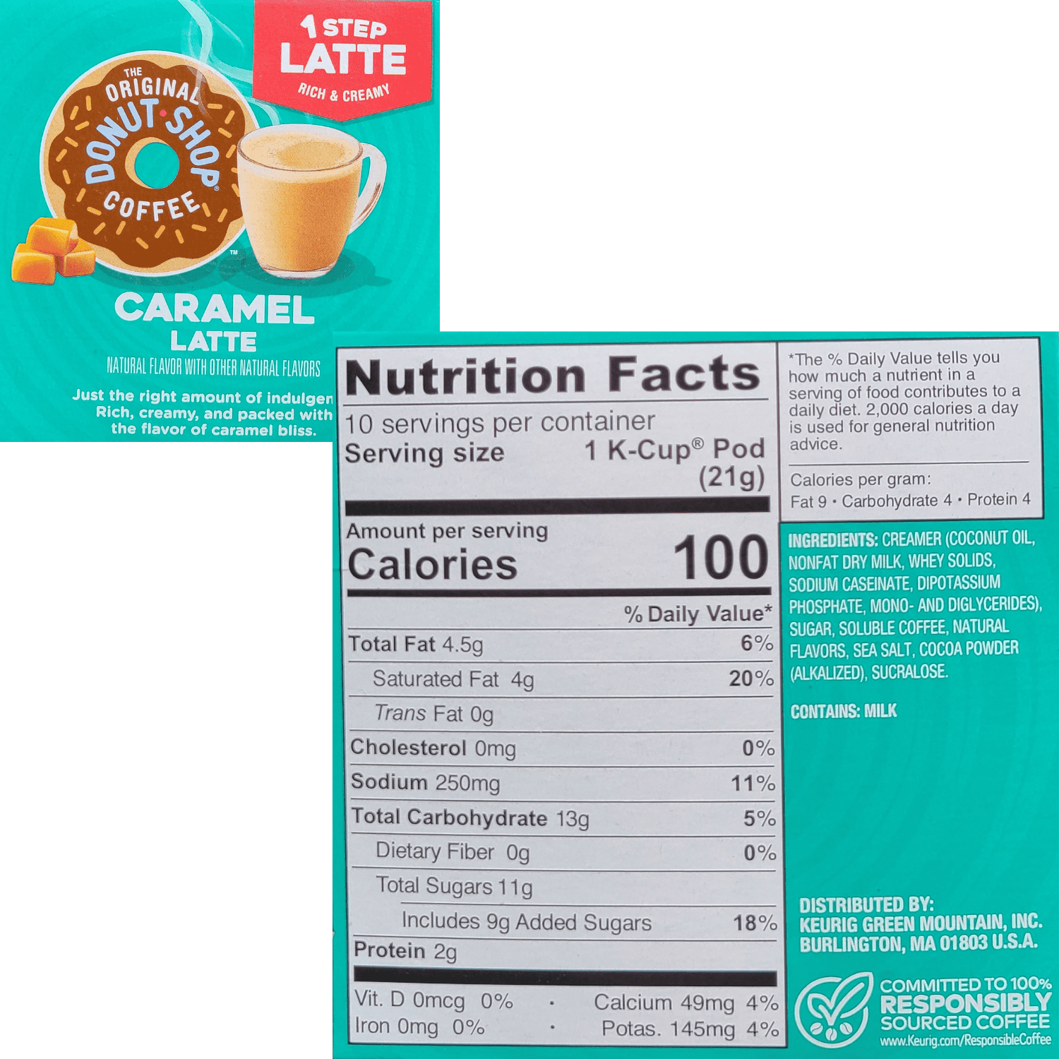 The Original Donut Shop 1 Step Caramel Latte K-Cup Pods, 10 count, 2 Pack