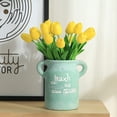 thumbnail image 5 of RV 20 piezas de tulipanes artificiales de látex de tacto Real, flores de tulipanes falsos, ramos de boda para decoración del jardín del hogar, color amarillo Rojo Verde, 5 of 5