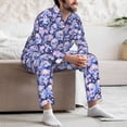 thumbnail image 6 of KLL Skull star crystal Sleepwear Mens Flannel Pajamas,Long Cotton Pj Set, 6 of 7
