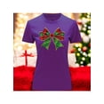 thumbnail image 1 of Playera Blusa Con Estampado De Moño Navideño Ropa Para Mujer Color Morado Talla Chica Marca Emil SaEs, 1 of 4