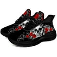 thumbnail image 5 of Customuart Skull and Roses Shoes Womens Running Shoes Black Sneakers Size 14.5, 5 of 5