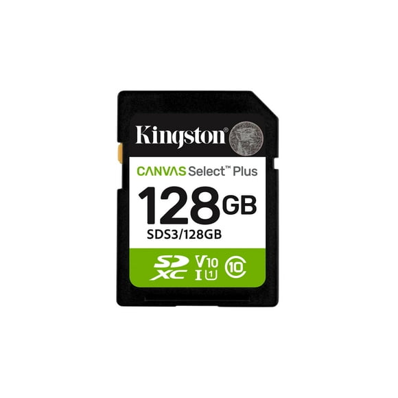 Tarjeta SD Kingston Canvas Select Plus de 128 GB, clase 10, UHS-I