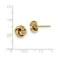 thumbnail image 2 of Real 14kt Yellow Gold Polished Textured Love Knot Post Earrings; for Adults and Teens; for Women and Men, 2 of 2