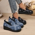 thumbnail image 5 of Miluxas Women Comfortable Slip on Work Flats Denim Shoes Star Print Round Toe Lightweight Breathable Womens Dressy Casual Walking Shoes Dark Blue 9(42), 5 of 9