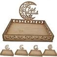 thumbnail image 2 of Promotions! Festival Party Decor Moon Star Wooden Ramadan Decoration for Home Ramadan Kareem Gifts Food Tray, 2 of 6