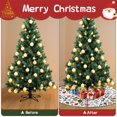 thumbnail image 4 of Christmas Tree Skirt,Multicolor Christmas Pattern Christmas Tree Decor with Red Ribbon Ties,Round Shape,Christmas Decorations for Home 48"x48", 4 of 7