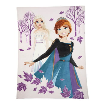 Disney Frozen Kids Plush Twin/Full Blanket, 62 x 90, Purple