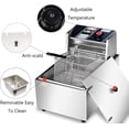 thumbnail image 4 of LUVCMFT Commercial Deep Fryer, 1750W 6.3QT/6L Capacity Electric Deep Fryer with Baskets & Lids, Single Tank Frying Machine, 4 of 8