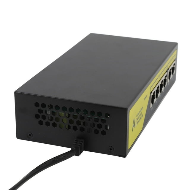6 Port POE Switch, 4 10/100mbps POE Ports, 2 10/100mbps UP Link Ports At 65W for IP Cameras WLAN Access Points, IP Phones, with Advanced Auto Sensing Algorithm