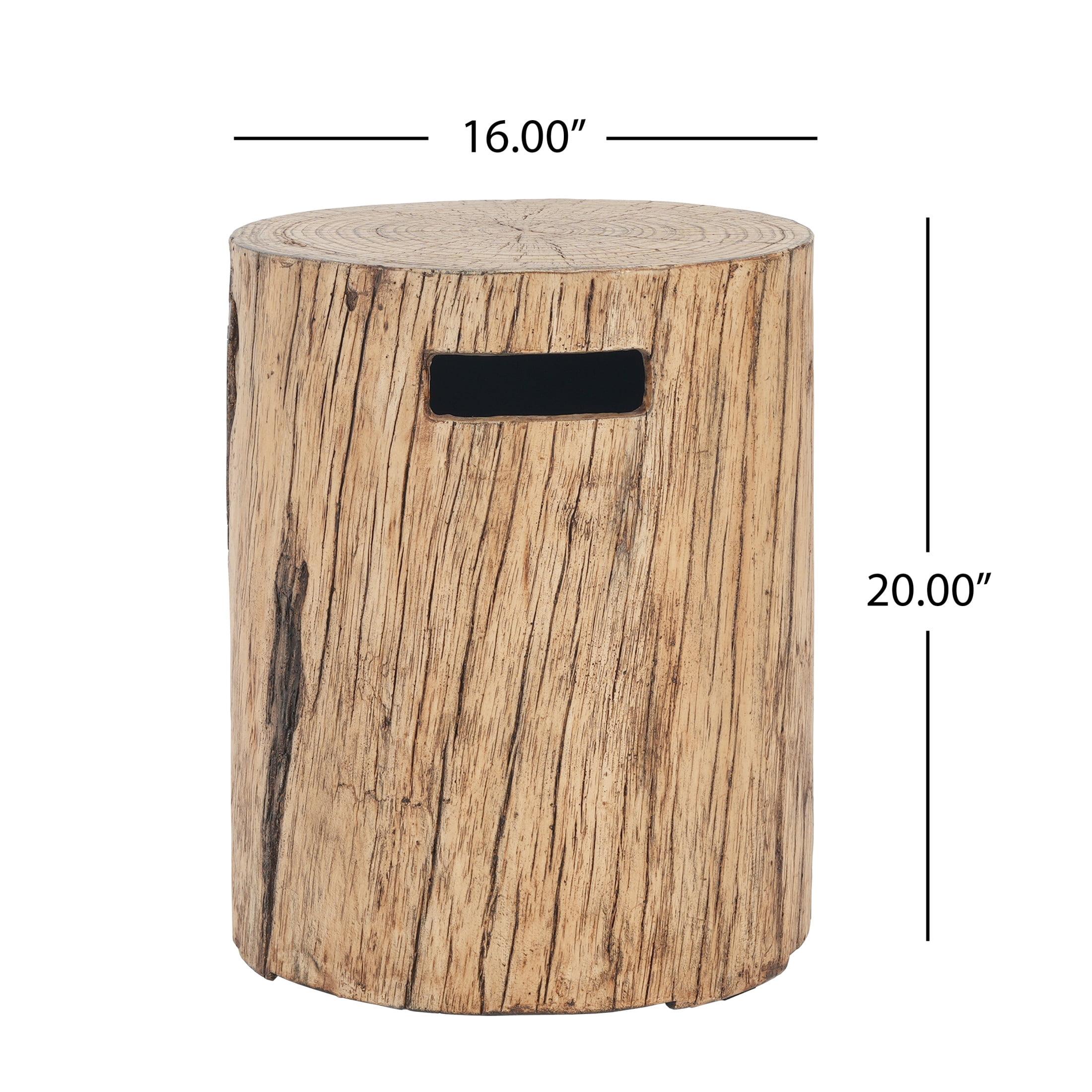 Christopher Knight Home Outdoor Round Propane Tank Cover, Lightweight Concrete Side Table, Brown