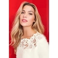 thumbnail image 2 of Roaman's Women's Plus Size Eyelash Lace Neck Sweater, 2 of 5