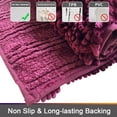 thumbnail image 2 of Civkor Bathroom Rugs, Bath Mats Set 2 Pieces Non Slip, 31x20 Plus 24x16Inch, Machine Washable, Soft Shiny Chenille and Quick Qry, Burgundy, 2 of 6