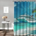 thumbnail image 2 of Orinice Palm Tree Bathroom Decor Set with Hooks, Colorful Luxurious Graphic Print Polyester Fabric Shower Curtain, Chic Modern Design, Waterproof and Easy to Install 60x72, 2 of 7