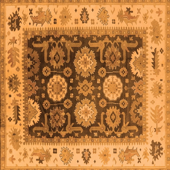 Ahgly Company Indoor Square Oriental Orange Traditional Area Rugs, 4' Square