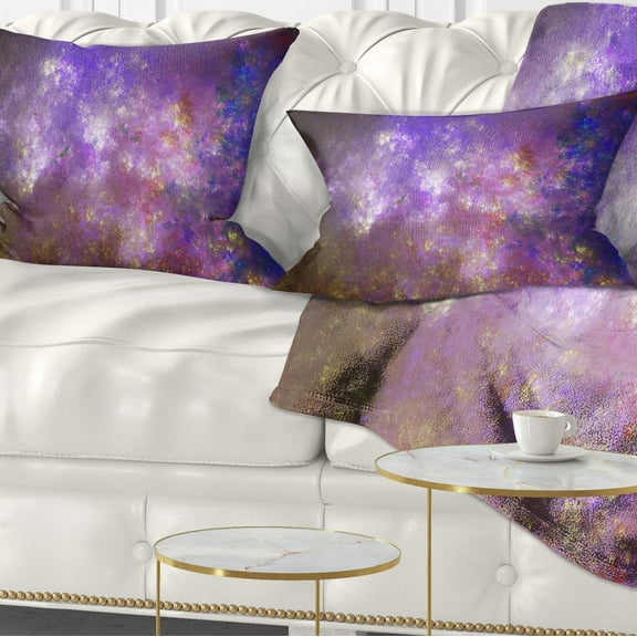 Designart Blur Fractal Sky with Stars - Abstract Throw Pillow - 12x20