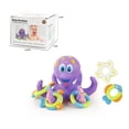 thumbnail image 1 of Pulpo Púrpura Flotante con 3 Anillos Hoopla Juguete de Baño Interactivo Libro de Diversión para el Baño con Páginas a Prueba de Agua y Chirriador Sorpresa, Educación Temprana, 1 of 5
