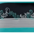 thumbnail image 3 of Chezmoi Collection 7-Piece Luxury Floral Leaves Embroidery Comforter Set, Queen, Teal Blue/Gray/Black, 3 of 9