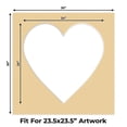 thumbnail image 2 of Beige Picture Frame Mat for 30x30 Frames - Heart Opening for 24x24 Photos - 25 Mats, 2 of 7