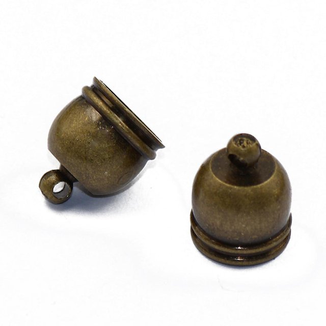 10 Uds., Venta al por mayor, tapas de de punta de campana de latón, resultados de fabricación de joyas, bronce Soledad Tapa de campana