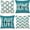Aqua Blue, variant on YCOLL Farmhouse Pillow Covers 18x18 Set of 4 Throw Pillow Covers Rustic Linen Decorative Pillows Square Cushion Covers for Couch Sofa Bedroom Home Decor